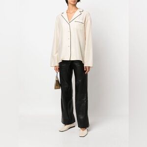 TOTEME pyjama-style shirt in light Hay color